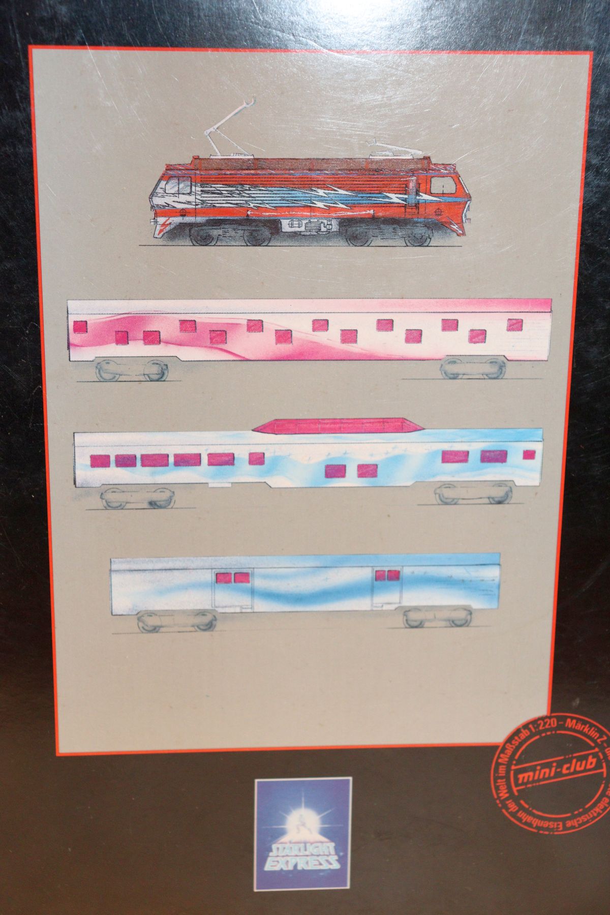 Märklin 8117,  Starlight Express Elektra Lokomotive mit 3 Wagen, Zertifikat (0013/5000) und Beschreibung , für Spur Z, mit Originalverpackung