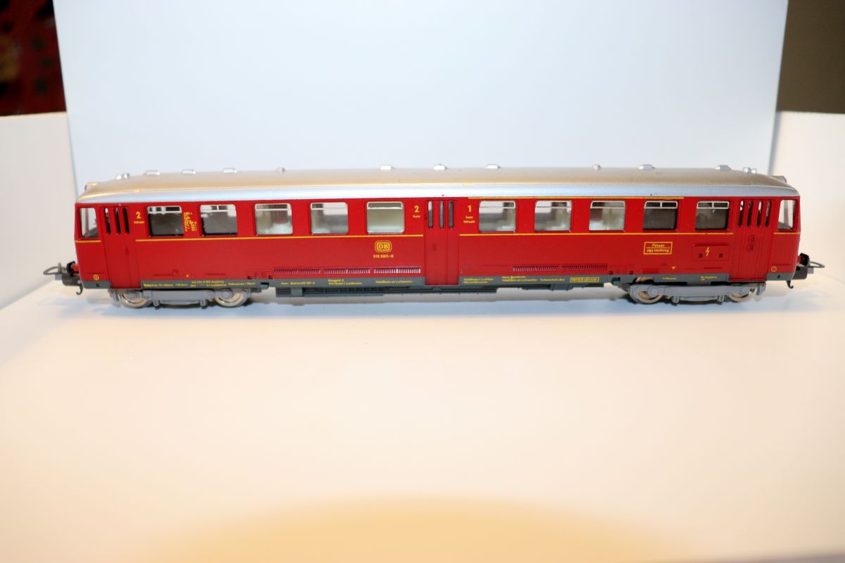 Lima SW21088, railcar with sidecar, DB class 515 590-8, 2-part, DC, for H0 gauge, see pictures,