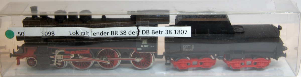 Verpackung für Märklin 3098, Dampflok BR 38 1807 der DB