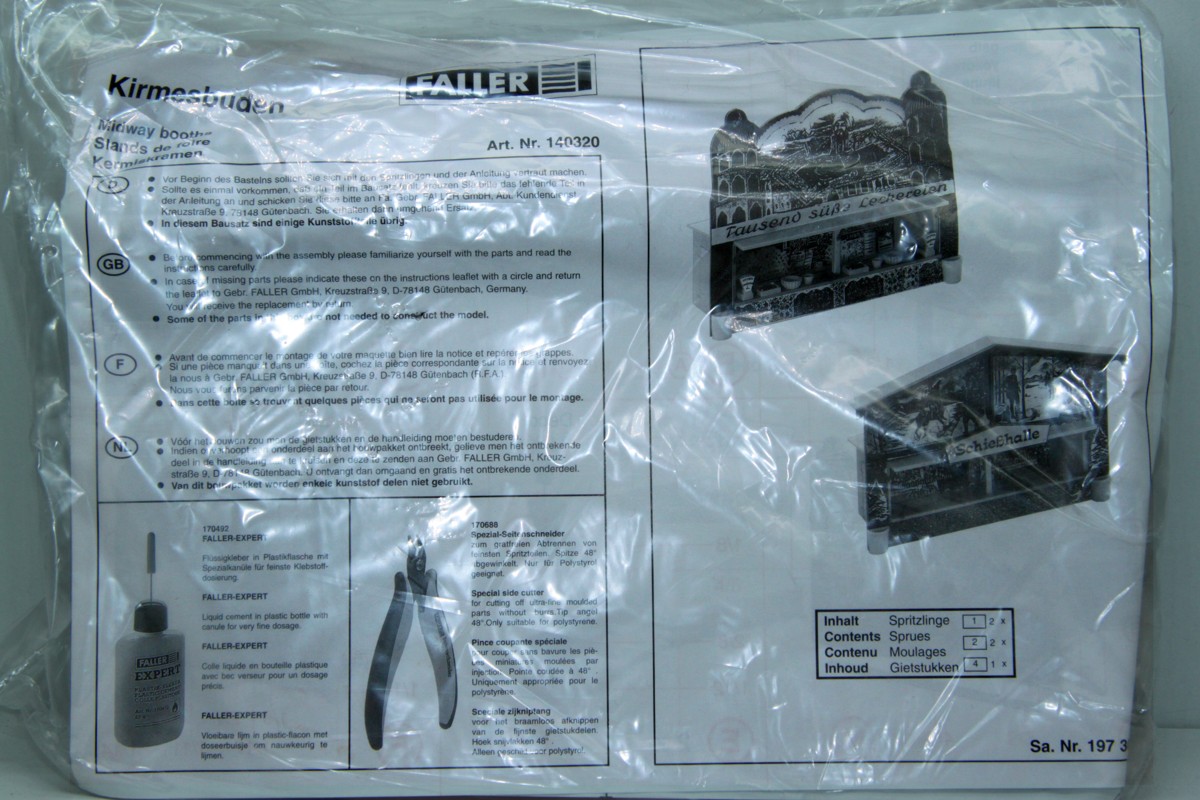 Faller 140320, Kirmesbuden 2 Stück für Spur H0, ohne Originalverpackung