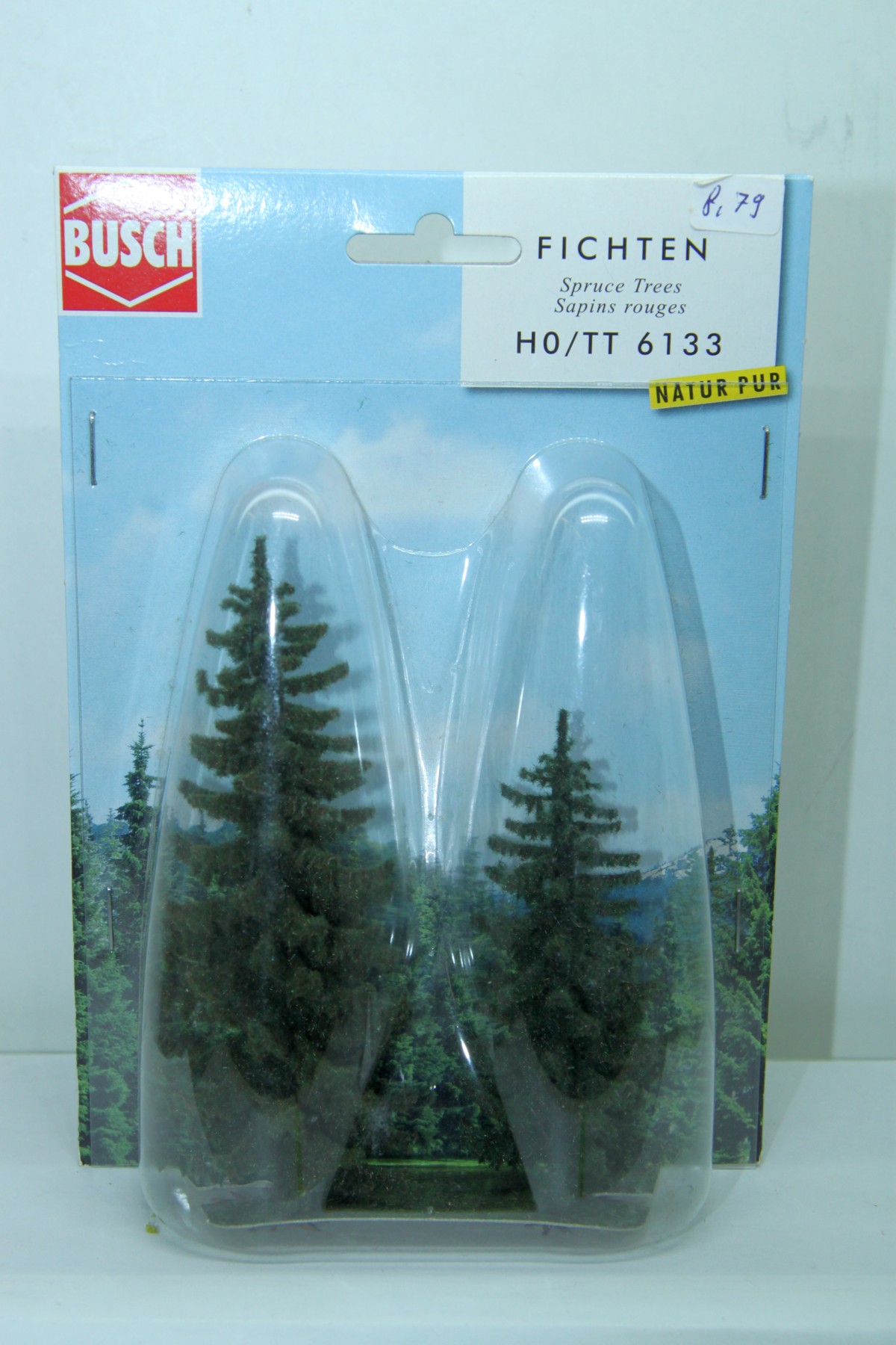 Busch 6133, Fichten, Höhe ca, 90 mm + 120 mm, 2 Stück, Fertigmodelle 