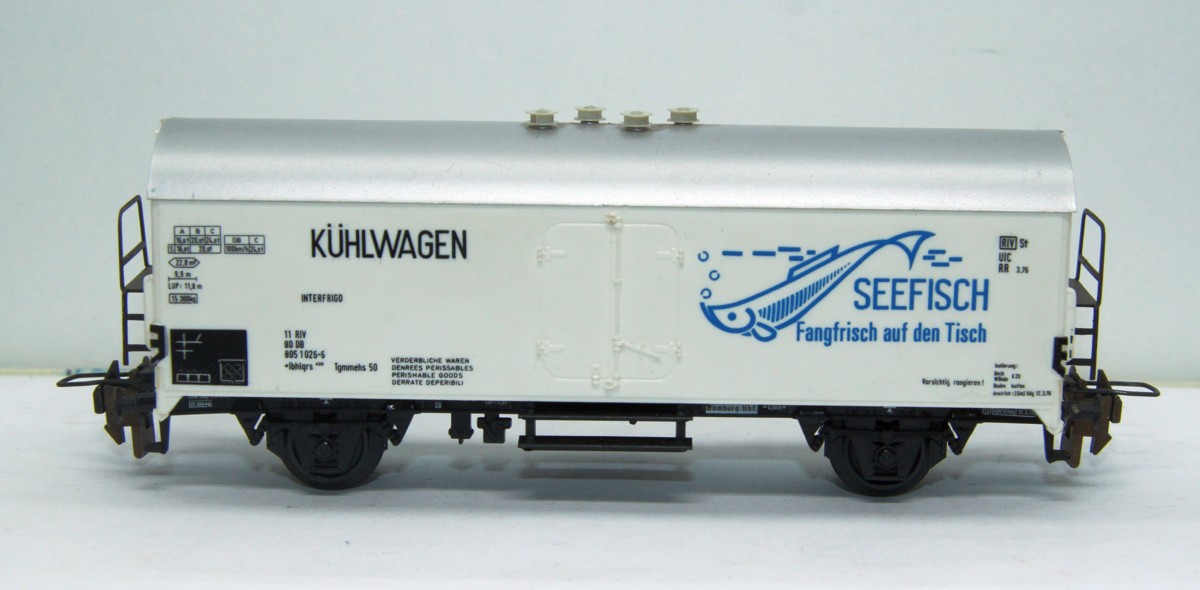 TRIX Express 3406, Kühlwagen "Seefisch", Ibhlqrs 409, Epoche 4, DC, Spur H0, mit Ersatzverpackung,  