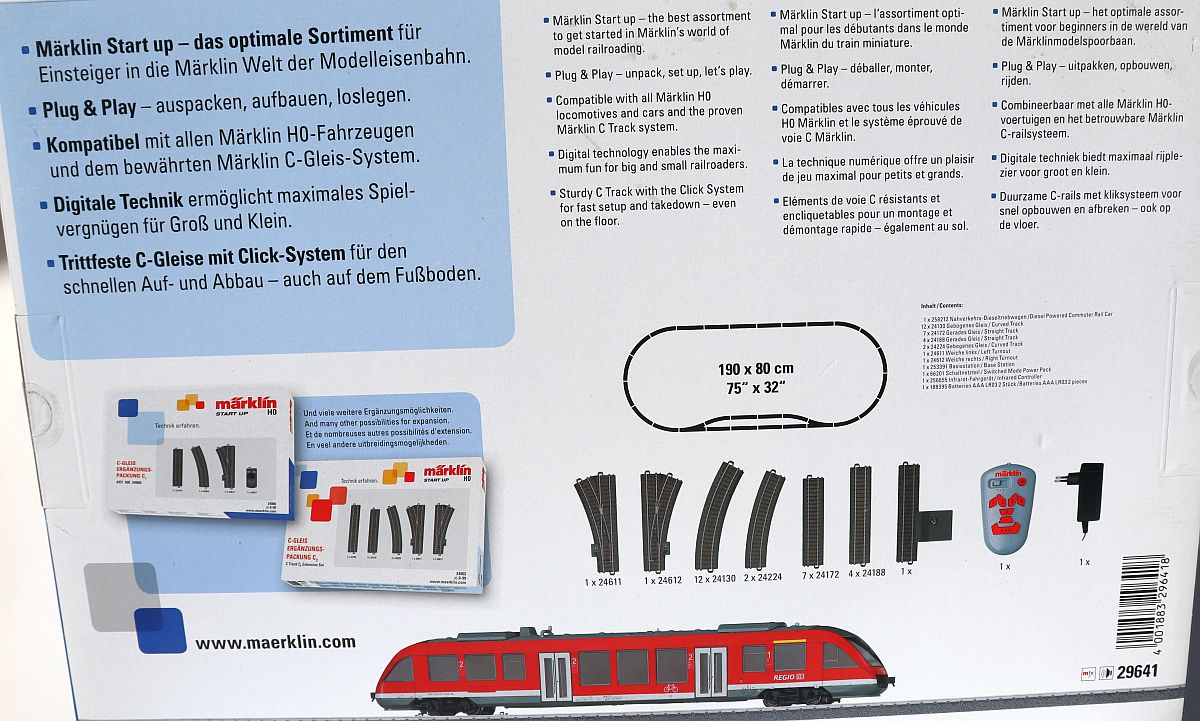 Märklin 29641, Start-Up - “Modern Local Transit” Starter Set featuring DB AG Class 640 (LINT 27), for H0 scale, with original packaging