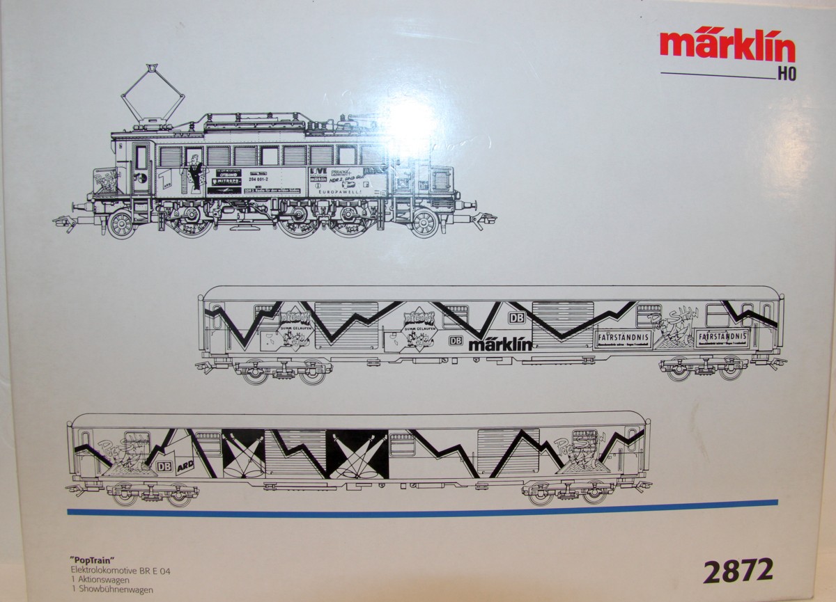 Märklin 2872, Zug-Set „PopTrain“ mit E-Lok BR E 04 + 2 Wagen der DB, AC, Spur H0, mit OVP