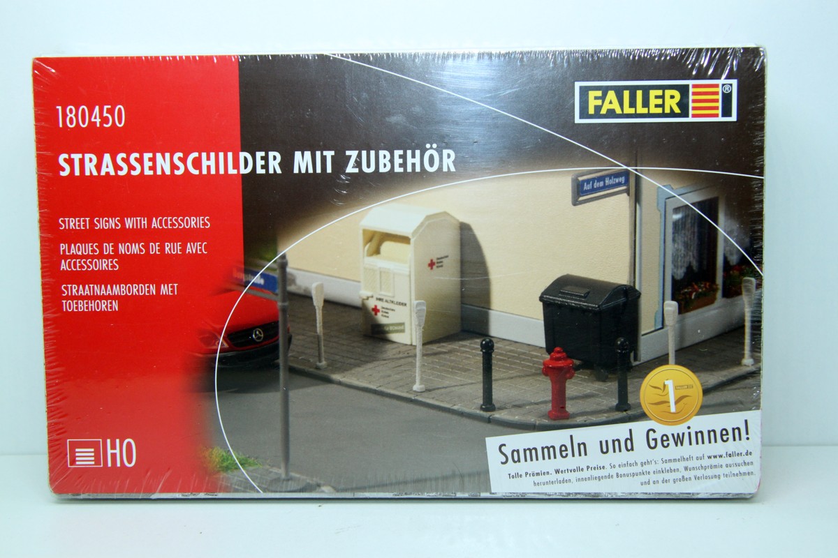 Faller 180450, Straßenschilder mit Zubehör Bausatz