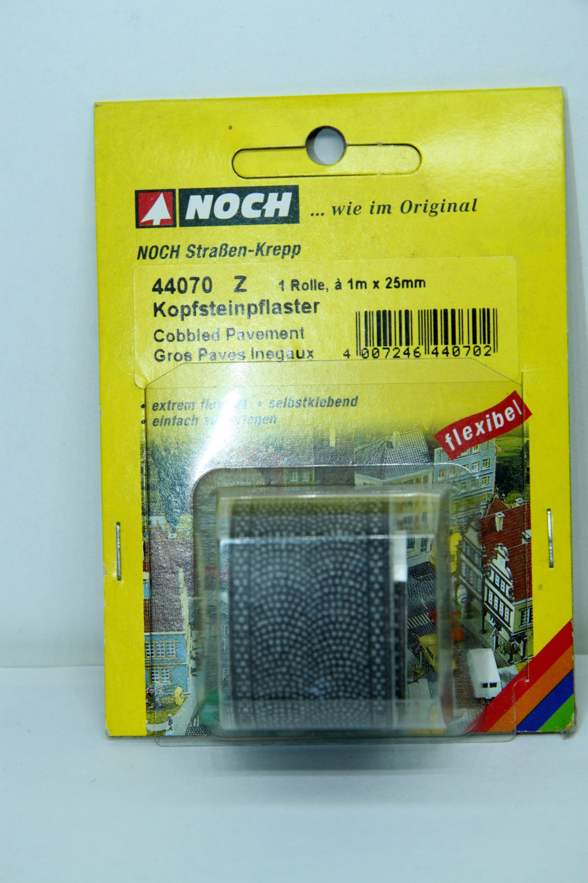 Noch 44070, cobblestone, 1 roll a 1m x 25mm, flexible, self-adhesive, for Z-gauge, with original box