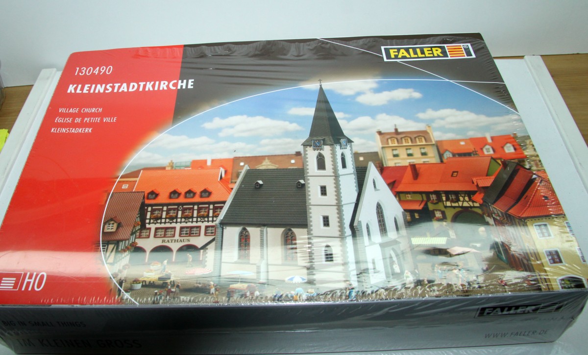 Faller 130490, Small town church kit, for H0 gauge, with original packaging