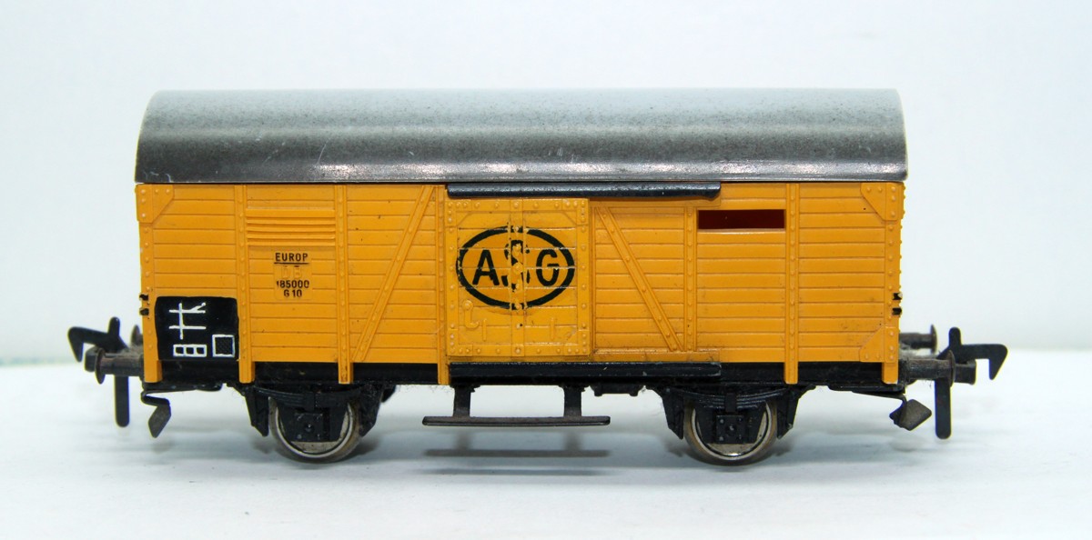 Fleischmann 1463S, gedeckter Güterwagen, mit Aufschrift "ASG", DC, Spur H0, mit Ersatzverpackung, 