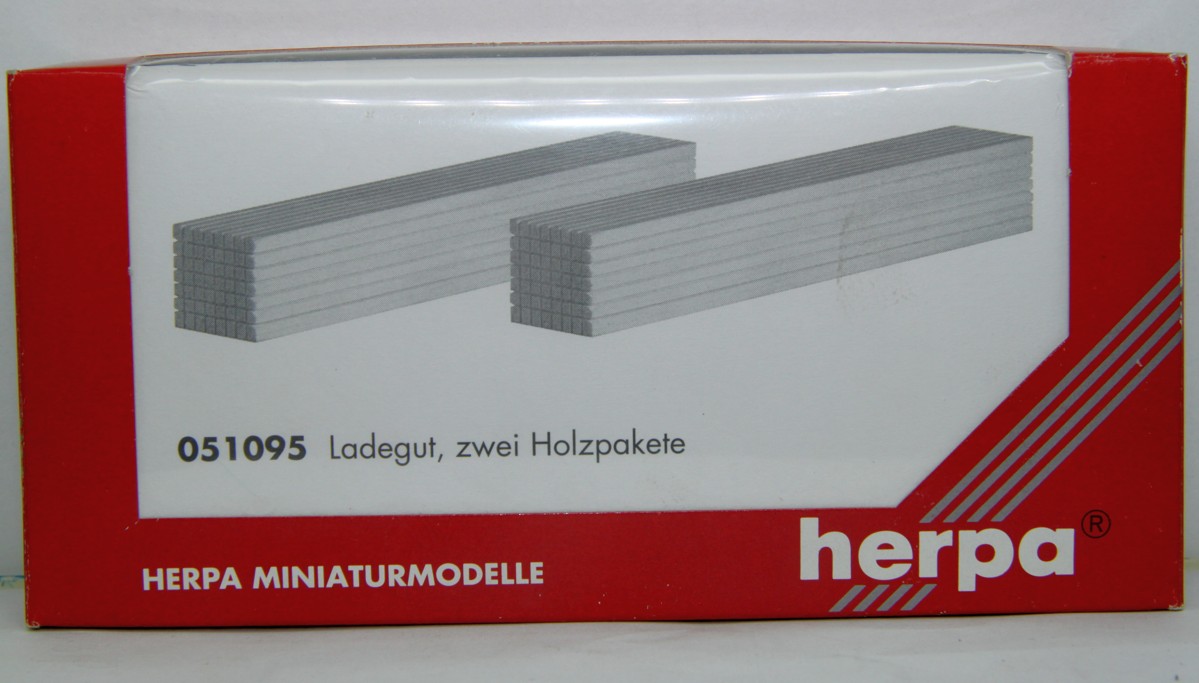 Herpa 051095 Ladegut, 2 Stück Holzpakete , für Spur H0, in Originalverpackung