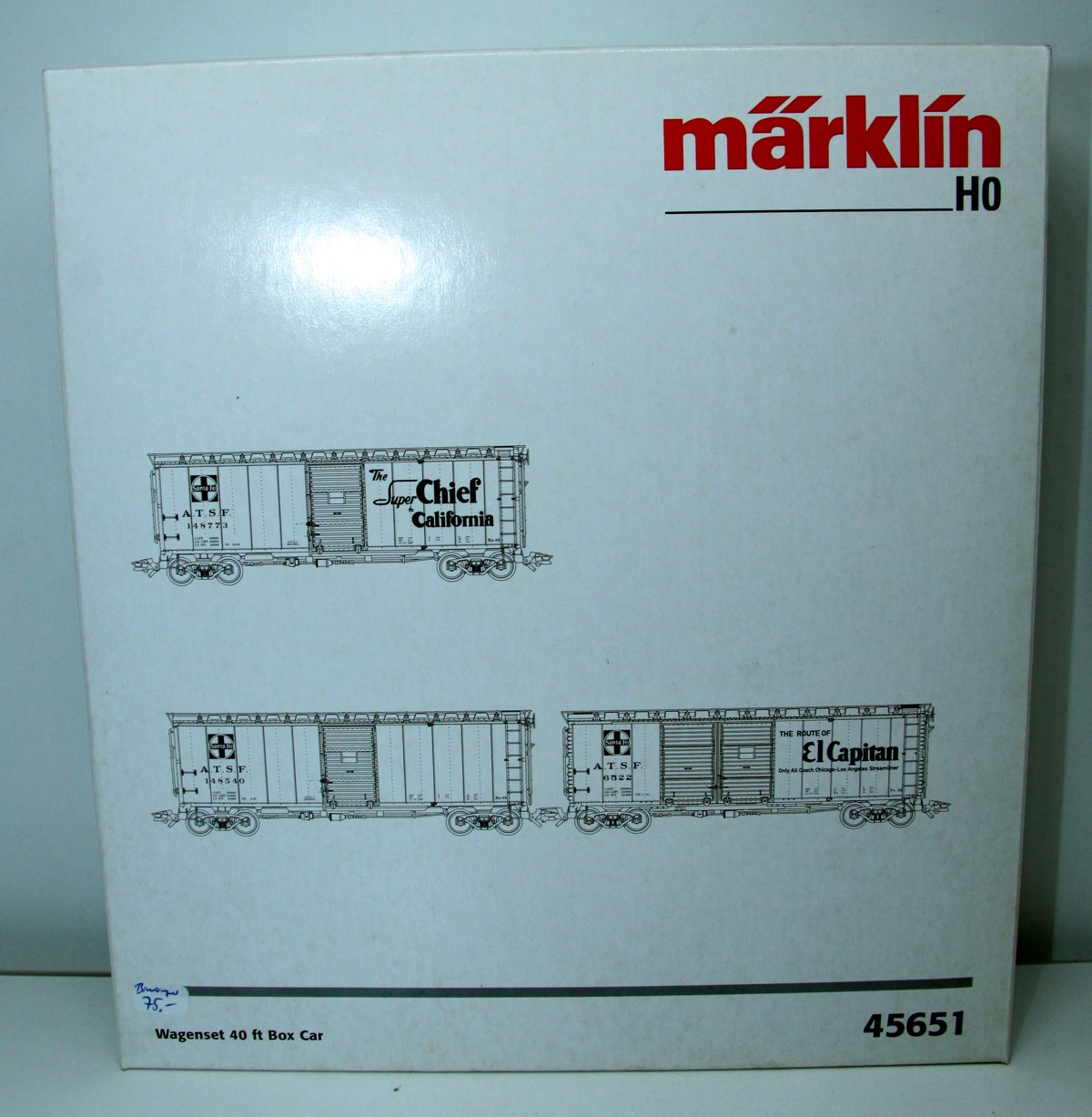 Märklin 45651, Set - 3 covered US freight cars, DC, for H0 gauge, with original packaging