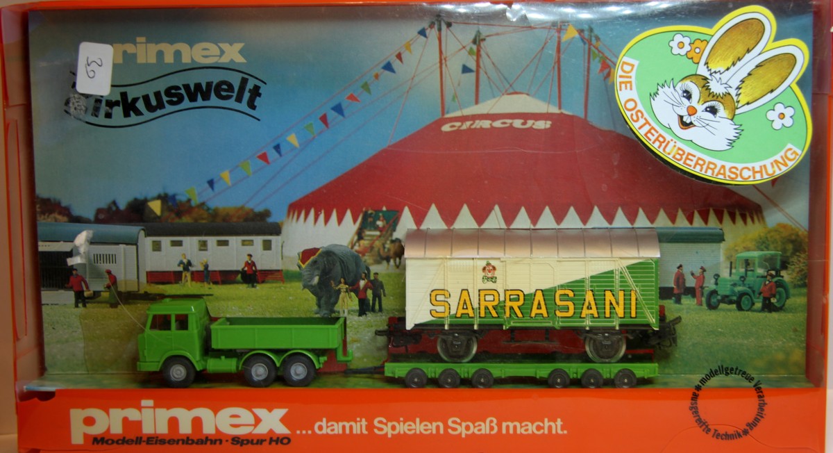 Primex 4584, Zirkuswelt 1 Sarrasani, LKW + Sarrasani Güterwagen, 