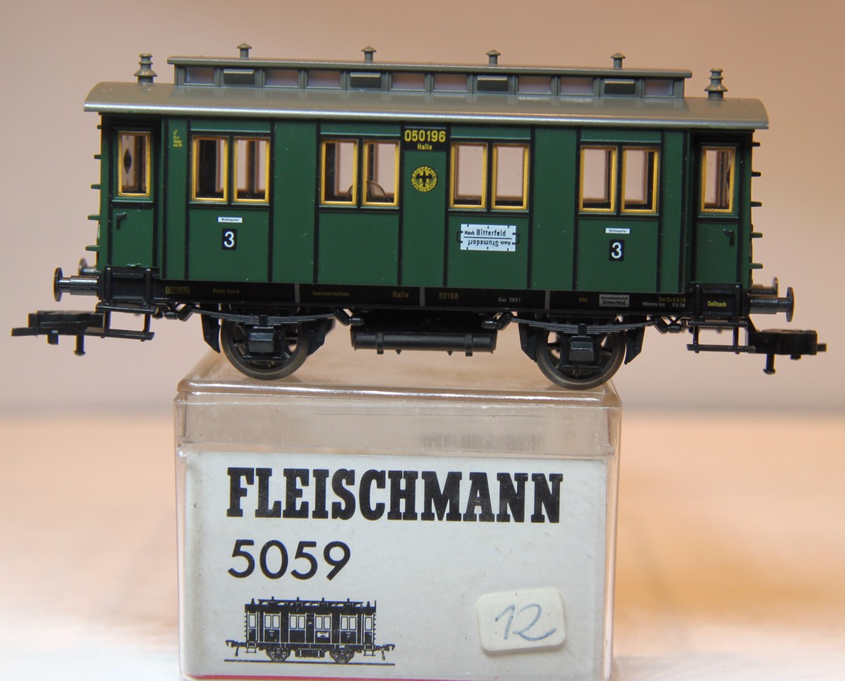 Fleischmann 5059, Ci Pr86 Personenwagen 3. Klasse der DRG, grün, Epoche II, DC, Spur H0, mit OVP