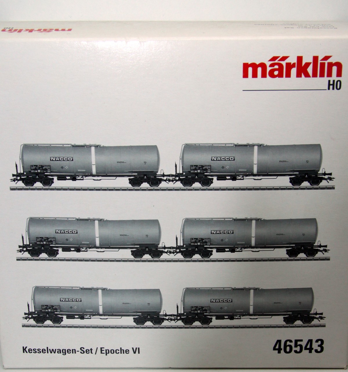 Märklin 46543, Kesselwagen-Set aus 6 unterschiedlichen Mineralöl-Kesselwagen der Bauart Zans, Epoche VI