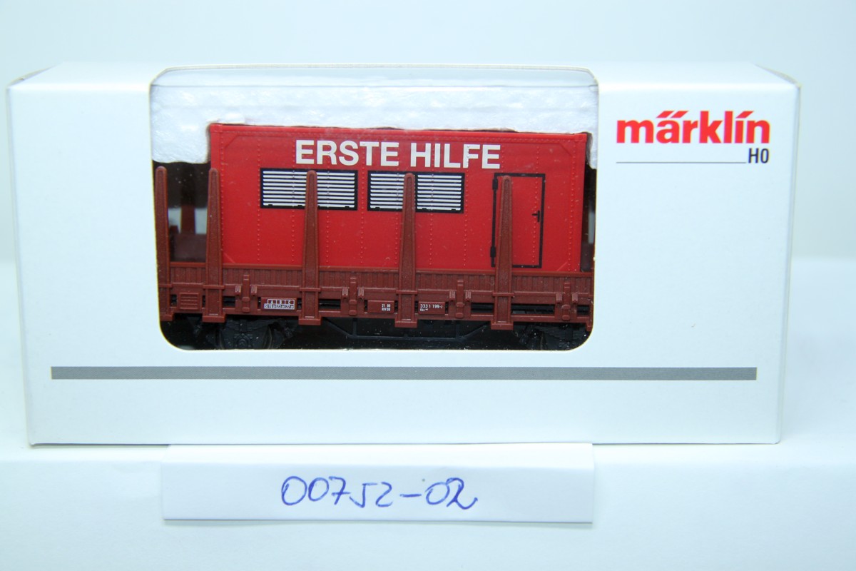 Märklin 00752-01 bis Märklin 00752-06, Rungenwagen mit verschiedenen Feuerwehr-Containern