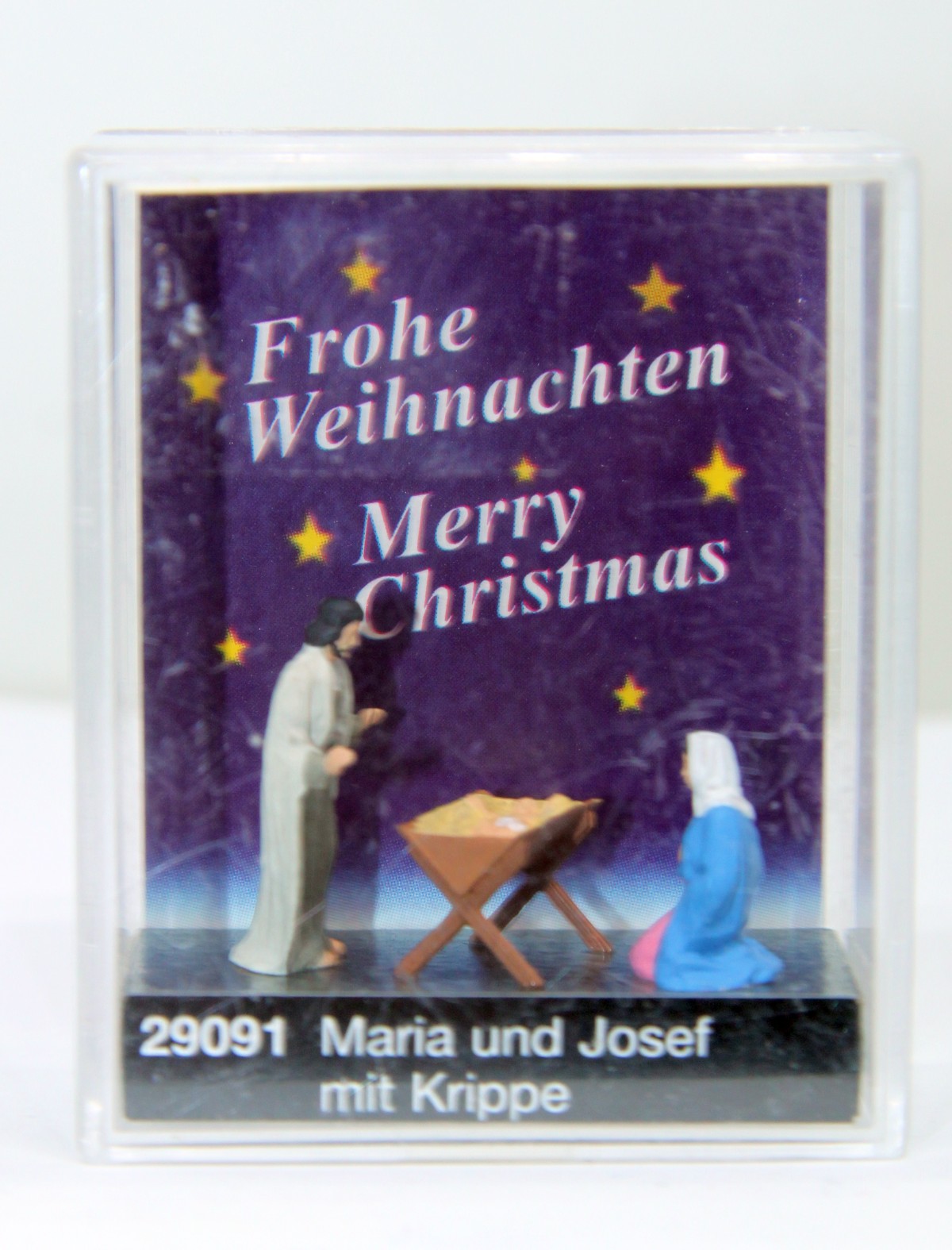 Preiser 29091, Mary and Joseph with cot, for gauge H0, with original box