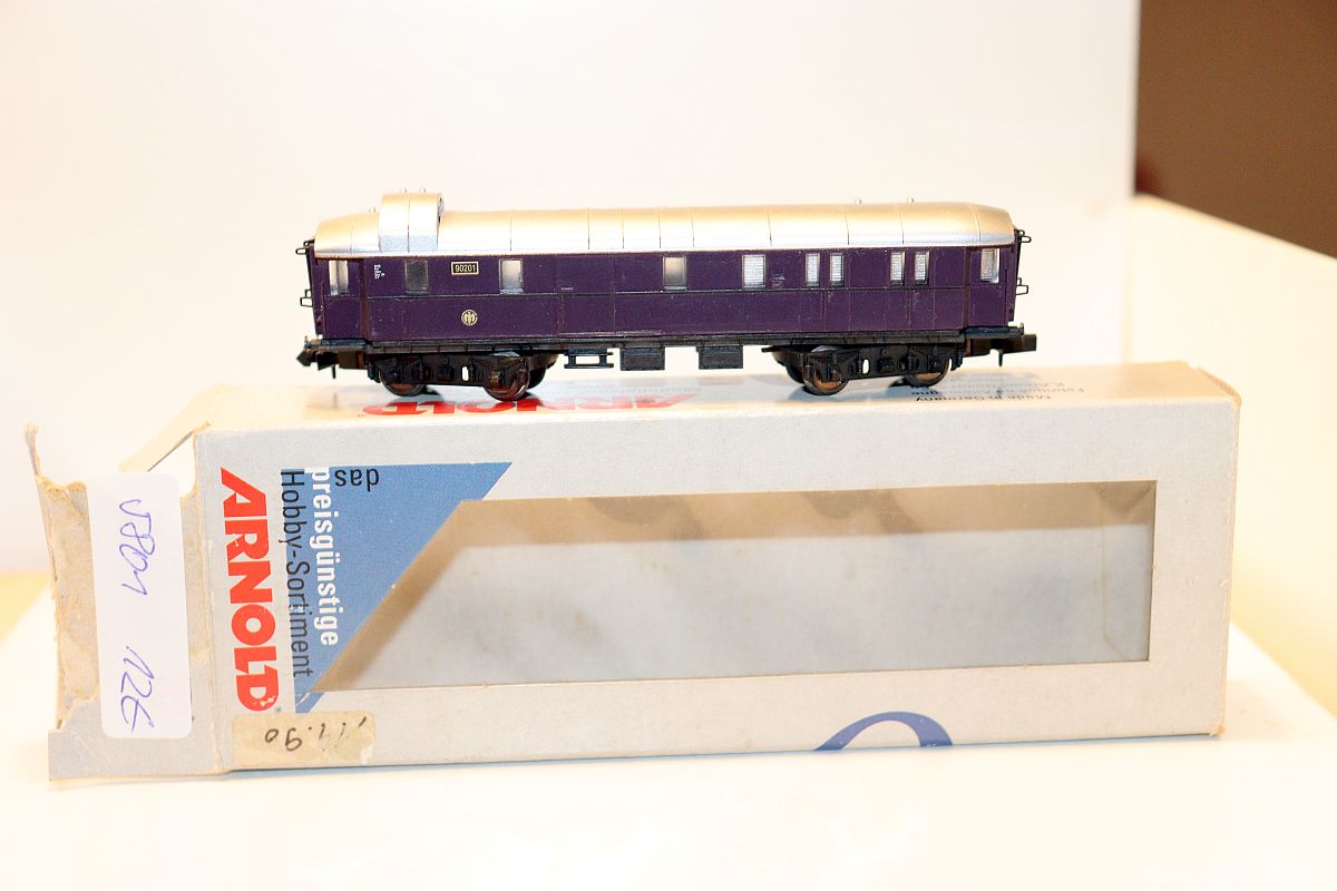 Arnold 5801, Gepäckwagen/Postwagen SPw4ü, Rheingold DRG, DC, für Spur N, 