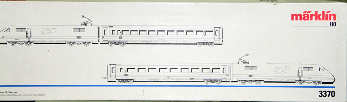 Originalverpackung Märklin 3370., Triebwagenzug ICE 1, 