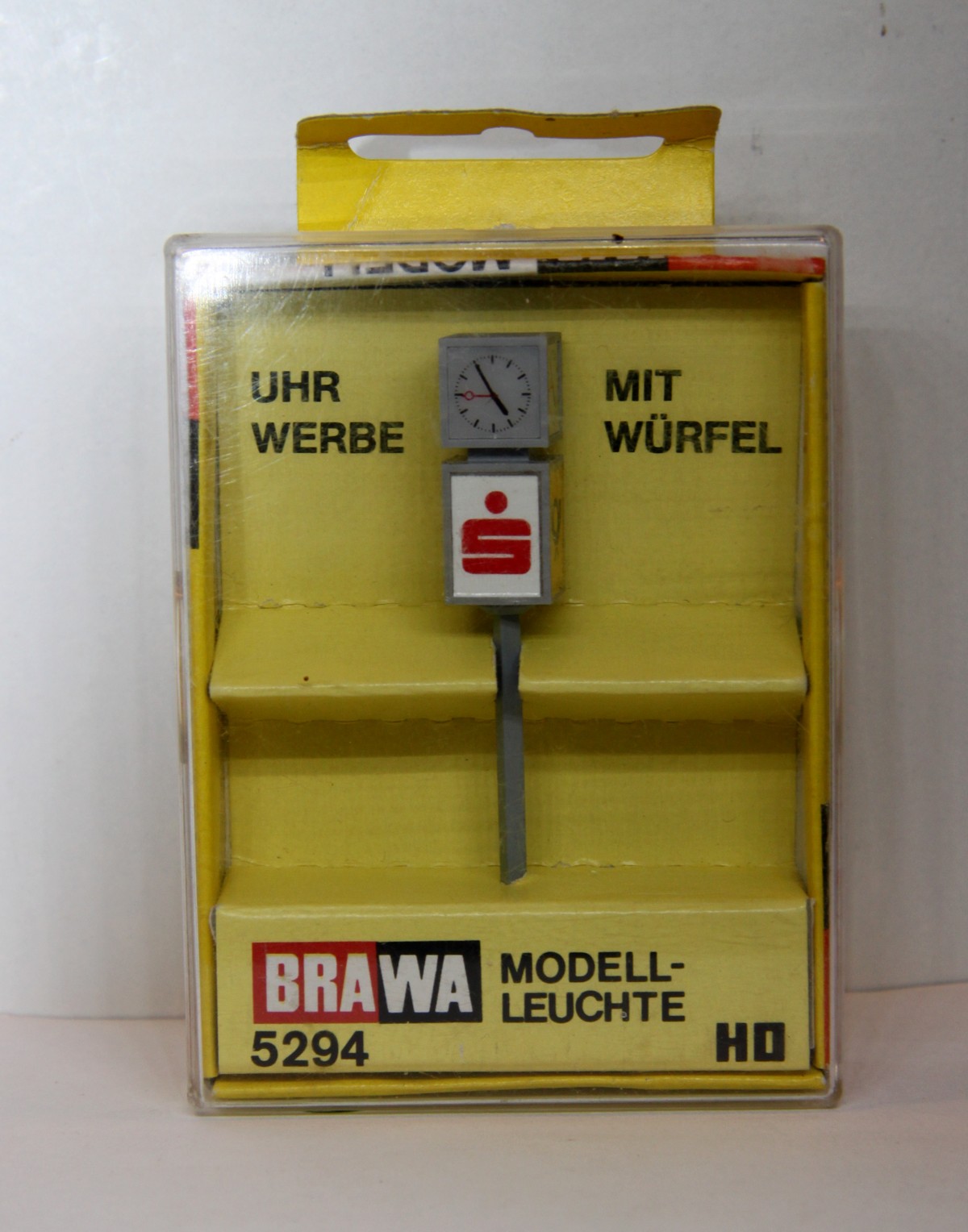 BRAWA 5294, Uhr mit S-Bahn / DB-Würfel, für Spur H0, mit OVP