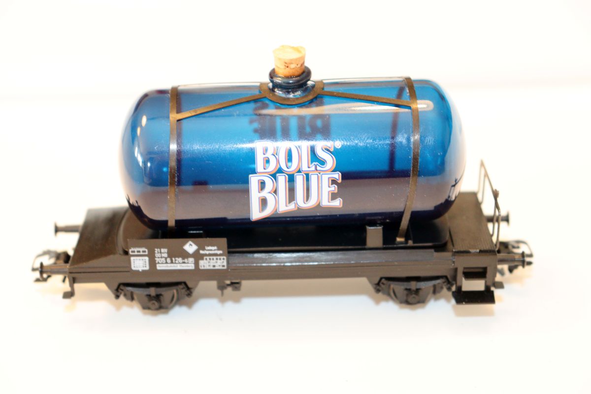 Märklin 44525, “Bols Blue” glass tank car, 2-axle, AC, for H0 scale, see pictures, 