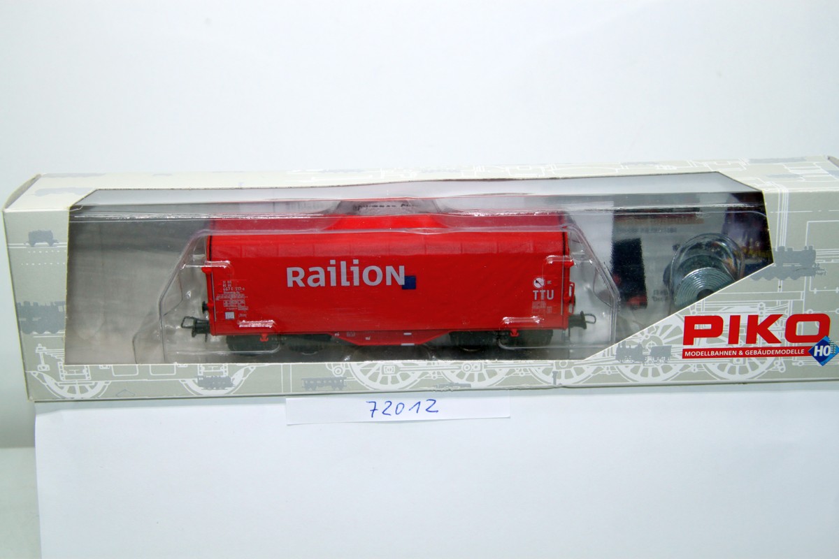 Piko 72012, Piko Railion, Schiebeplanenwagen, Epoche V, Containerwagen, mit Coil,