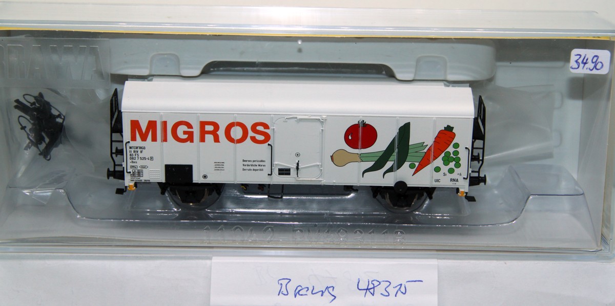 Brawa 48315, Kühlwagen UIC "Migros"der FS, Epoche IV, 
