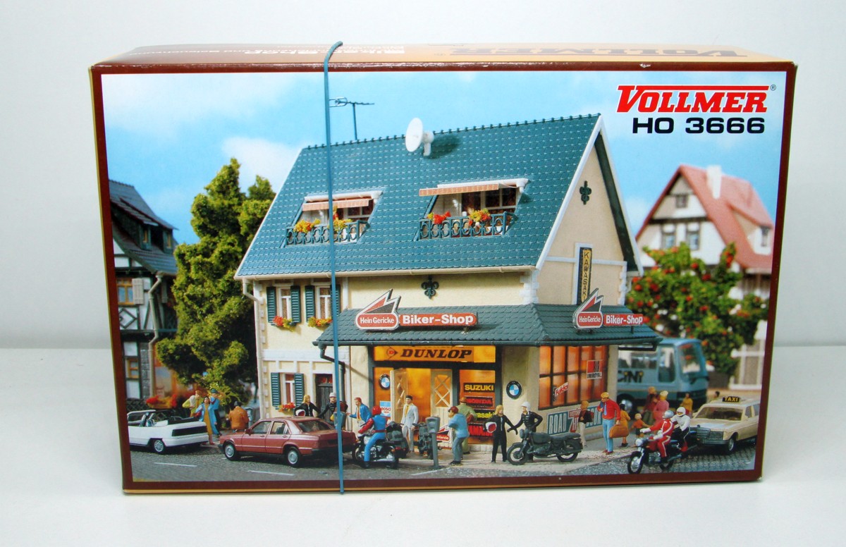 Vollmer Biker Shop, Bausatz für Spur H0, mit Originalverpackung