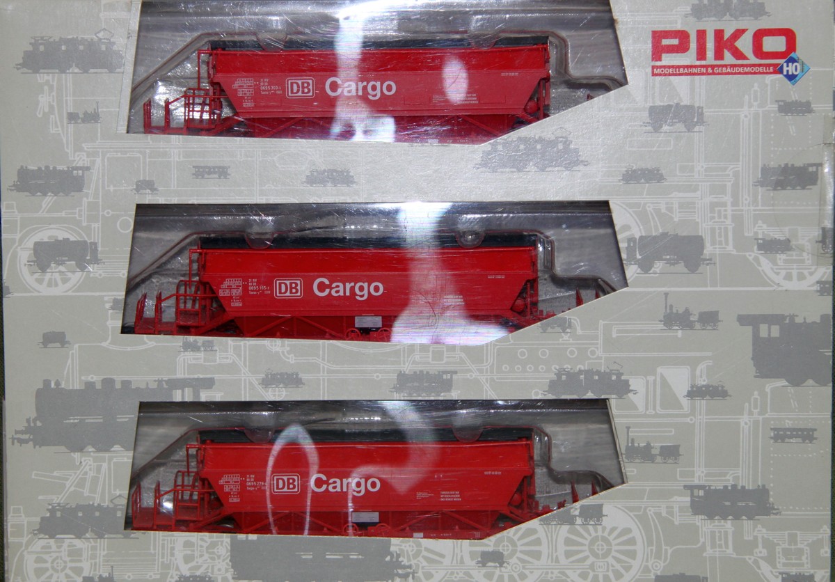 Piko 58023,  Kaliwagen-3er-Set Taoos der DB Cargo,  AC, Spur H0, in OVP