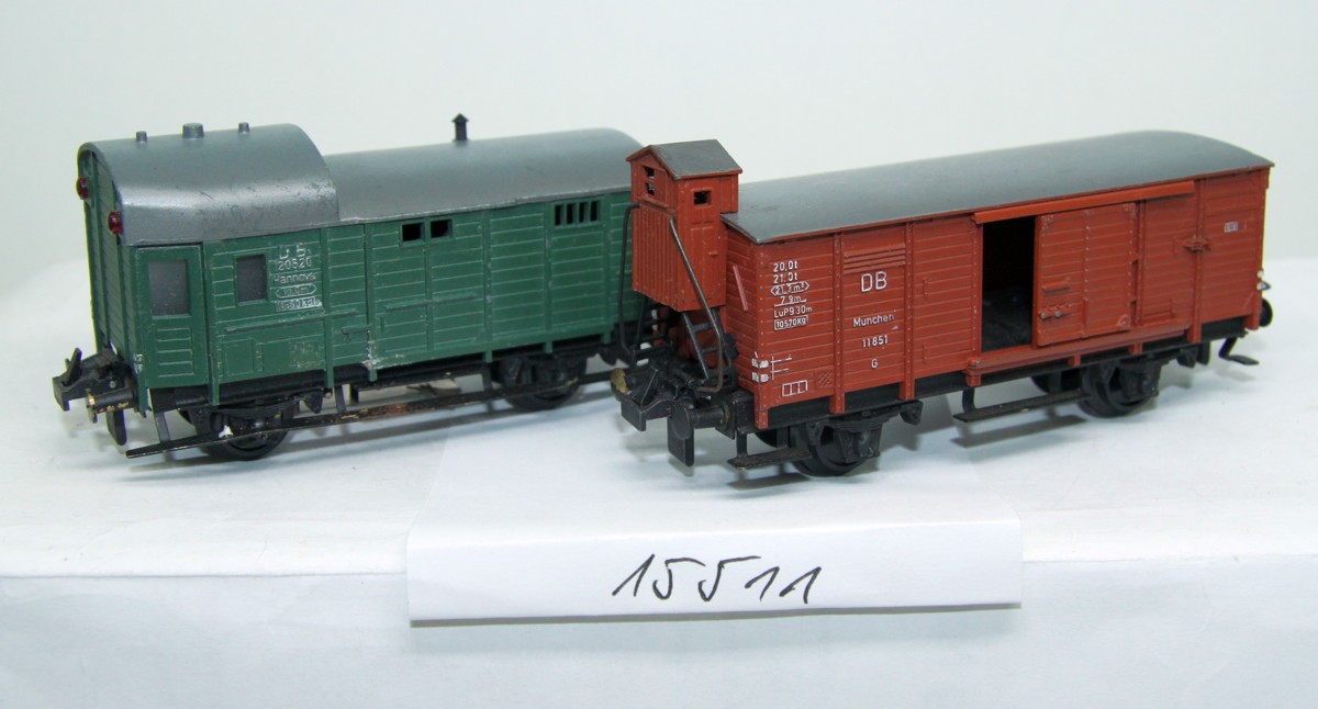Trix Express Güterwagen-Set SW 15511, Konvolut aus vier verschiedenen Güterwagen, siehe Bilder, DC, Spur H0, ohne Originalverpackung