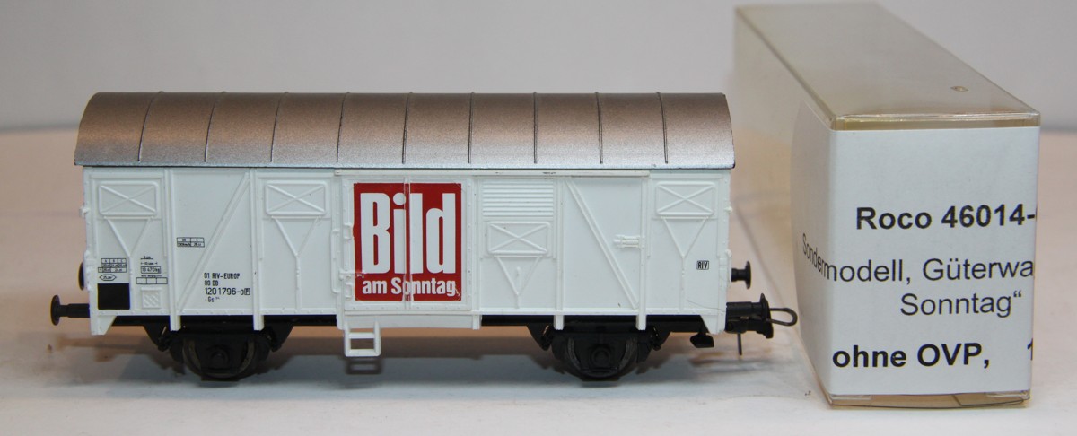 Roco 46014-03,  Sondermodell gedeckter Güterwagen der DB "Bild am Sonntag", DC, Spur H0, ohne OVP