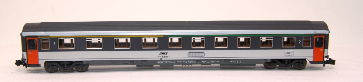 Roco 02280, Eurofima-Wagen 1./2. Klasse, Bauart UIC21 Corail A9 der SNCF, DC, Spur N, in OVP