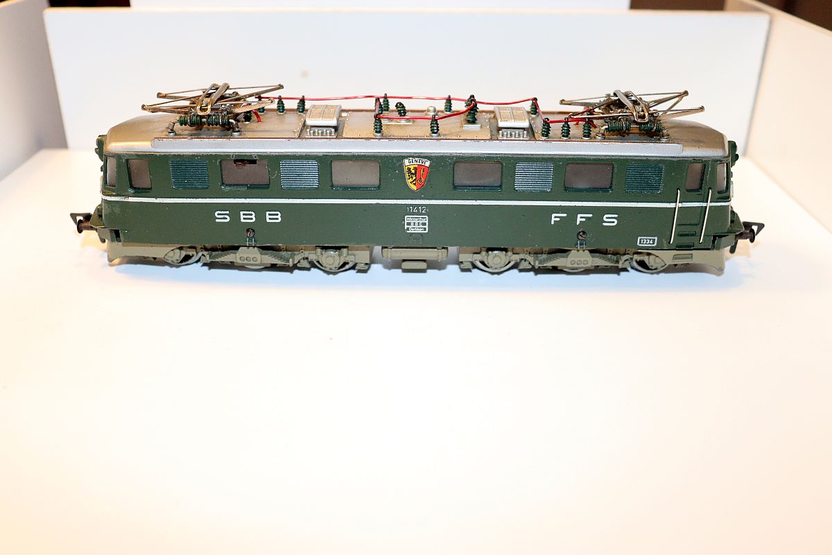 Fleischmann 1334, electric locomotive Ae 6/6 of the SBB-CFF, E11412, green, metal, DC, for gauge H0, see pictures