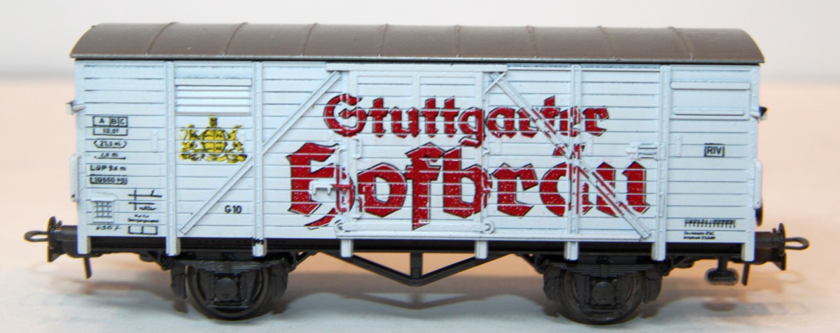 ROCO 4301 gedeckter Güterwagen "Stuttgarter Hofbräu",Typ G10, DC, Spur H0, ohne OVP