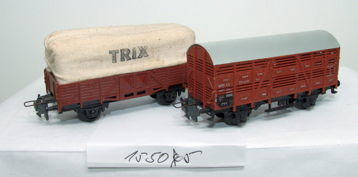 Trix Express Güterwagen-Set SW 15505, Konvolut aus vier verschiedenen Güterwagen, siehe Bilder, DC, Spur H0, ohne Originalverpackung