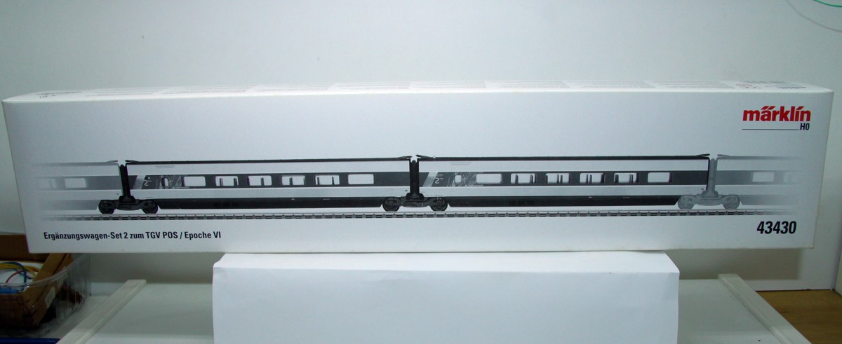 Märklin 43430 , Supplementary car set 2 for the TGV POS., for H0 gauge, with original packaging.