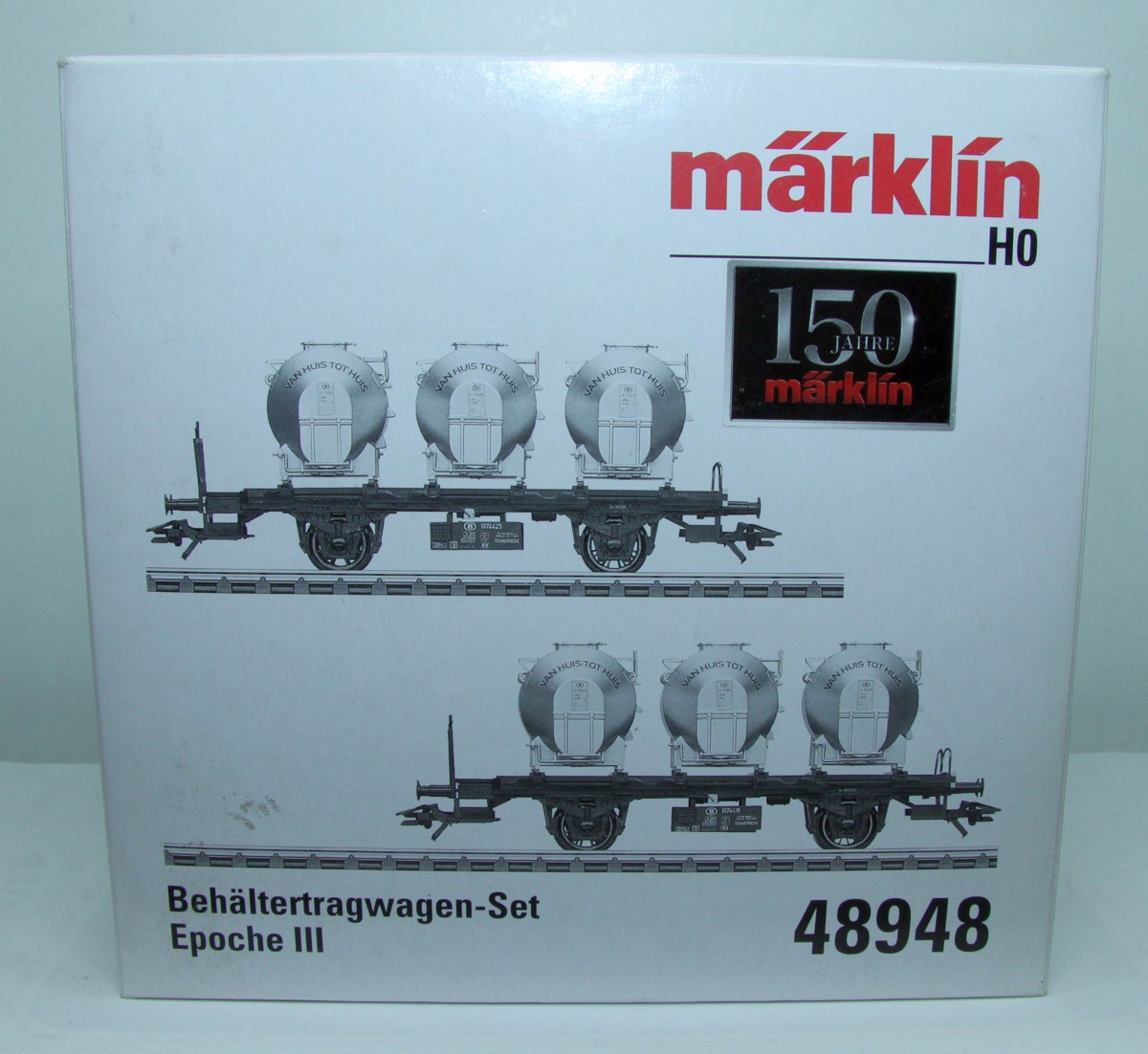 Märklin 48948, Behältertragwagen-Set der SNCB, bestehend aus zwei Behälterwagen