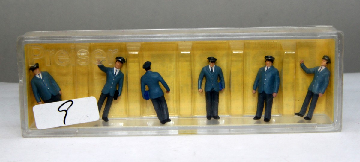 Preiser 0219 6 x figures model railway, railway staff for gauge H0, in original packaging