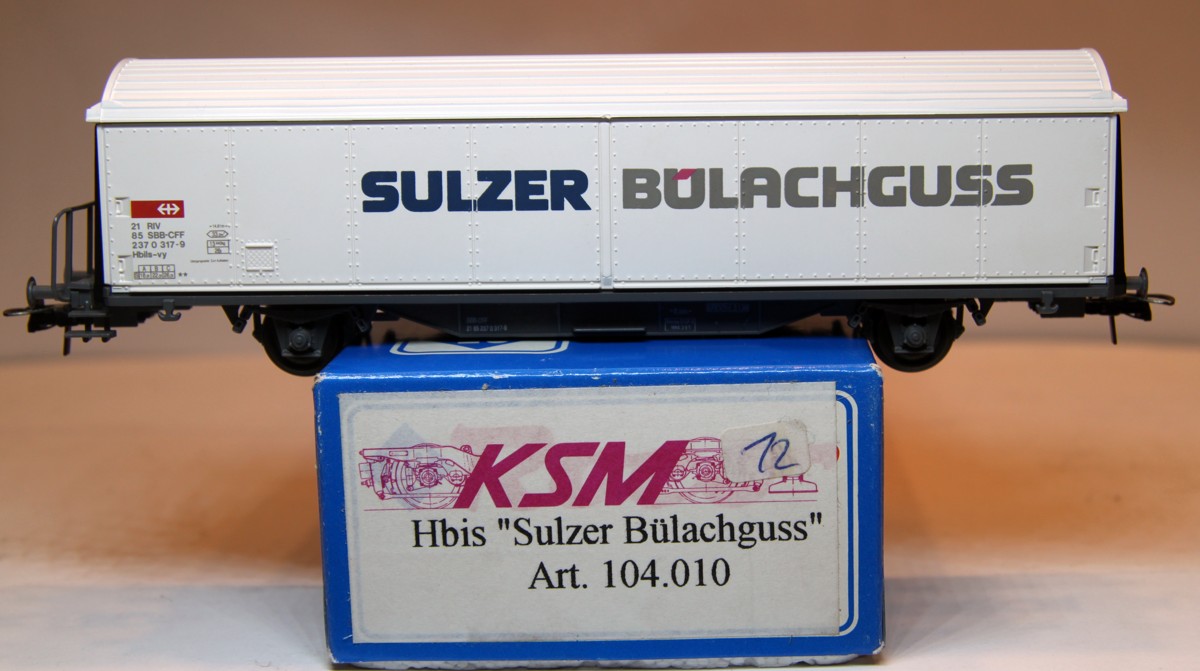 ROCO/KSM 104.010, gedeckter Güterwagen der SBB HBIS "Sulzer Bülachguss". DC, Spur H0, mit OVP