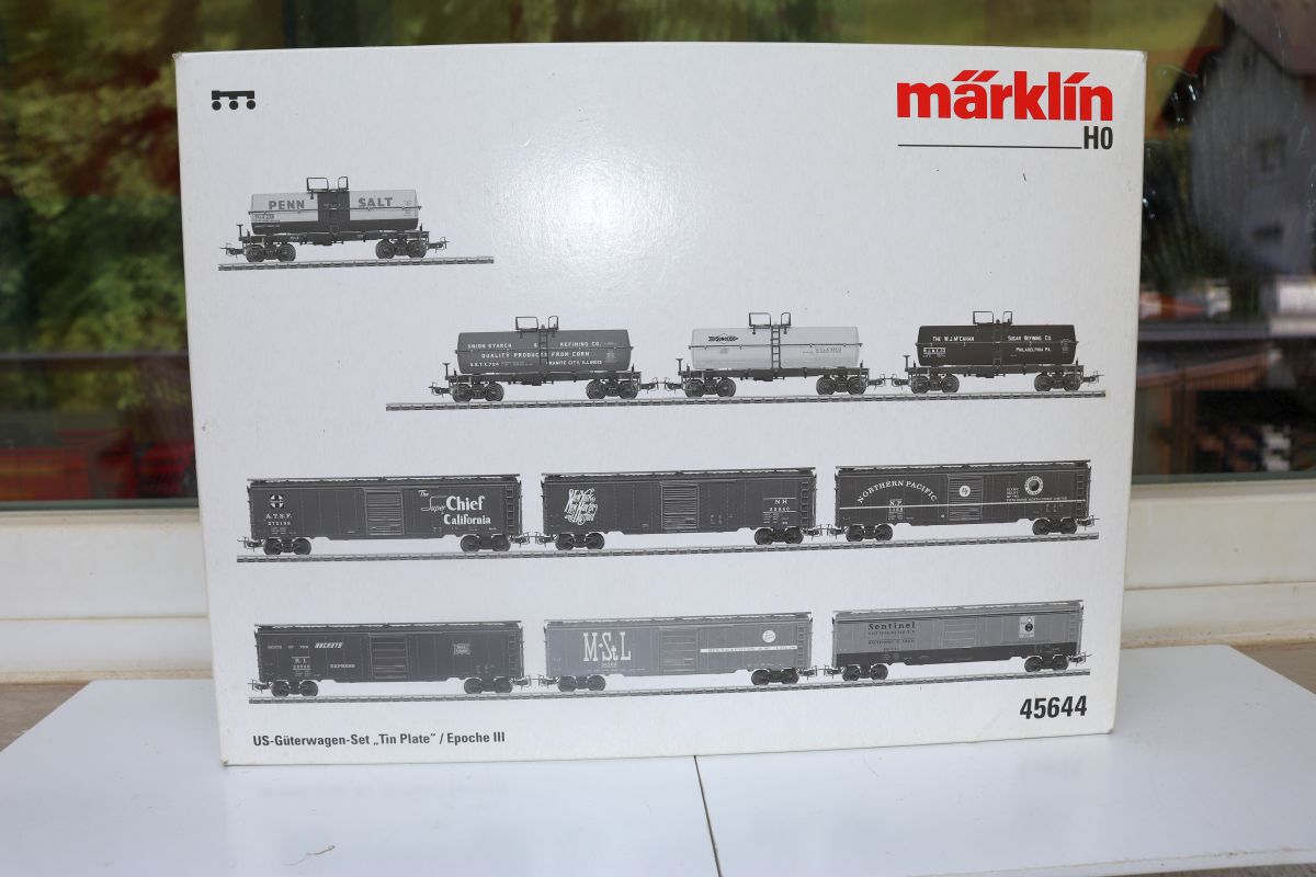 Märklin 45644, US Güterwagen-Set, "Tin Plate" bestehend aus 10 US-Güterwagen, Epoche 3