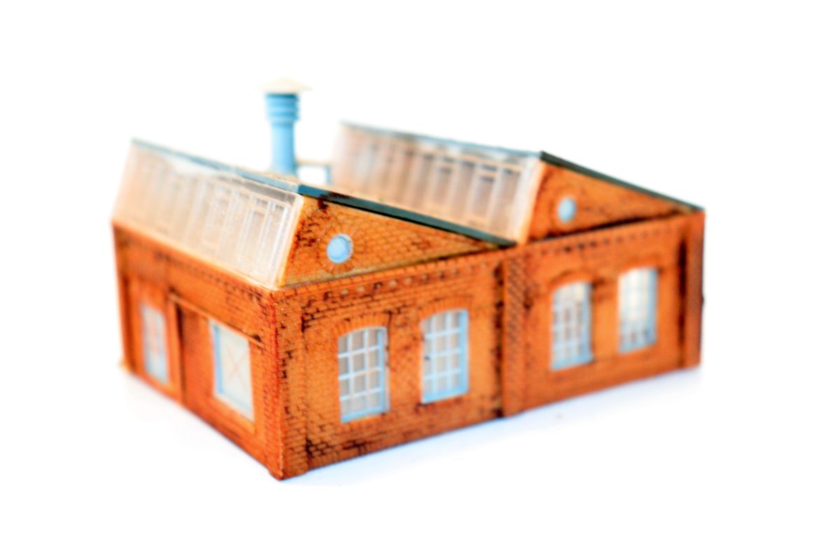 Model kit SW21138, workshop (already assembled from kit, item comes from a dismantled layout), for N gauge,