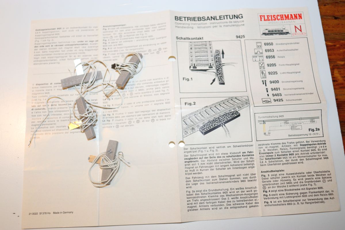 Fleischmann 9425, Schaltkontakt, Spur N
