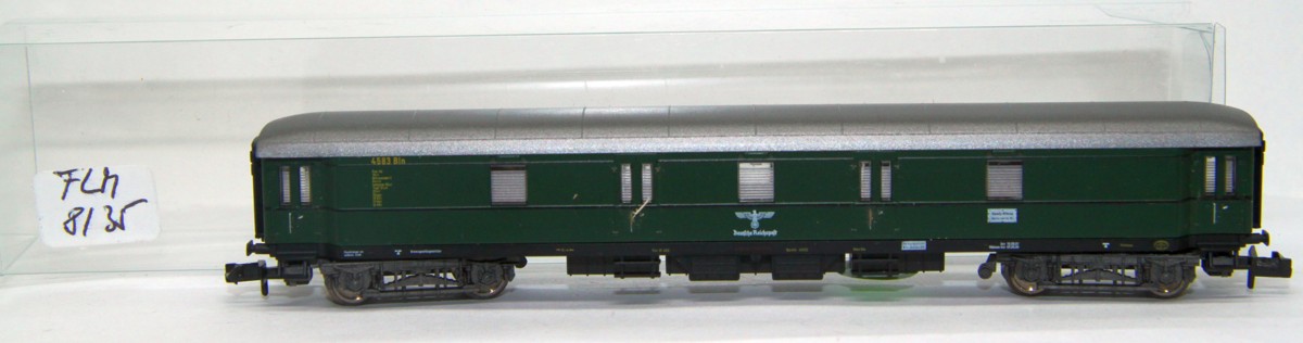 Fleischmann 8135, Bahnpostwagen, Deutsche Reichspost, grün , DC, Spur N, ohne OVP