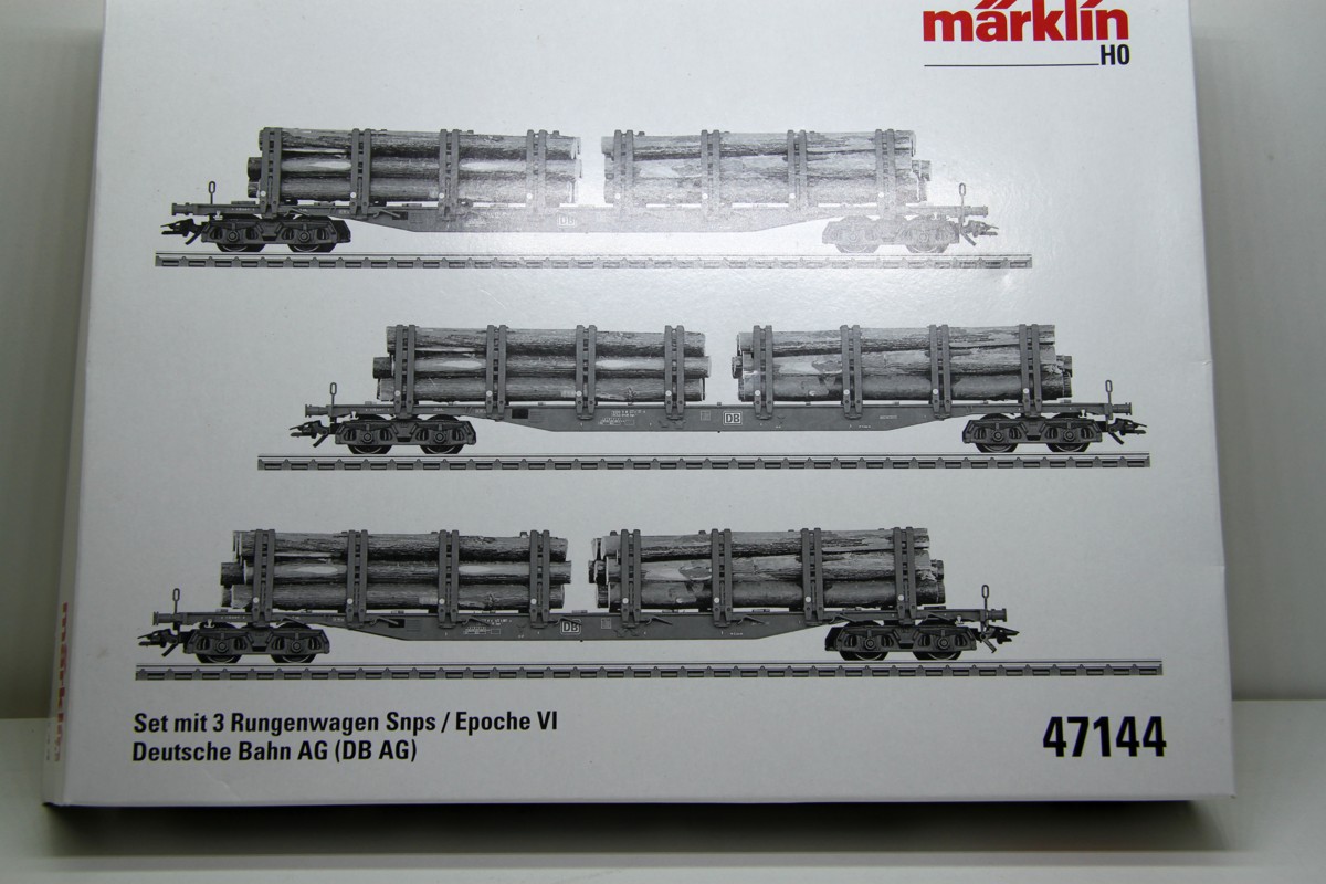 Märklin 47144, Set mit 3 Rungenwagen, Epoche VI, AC, Spur H0