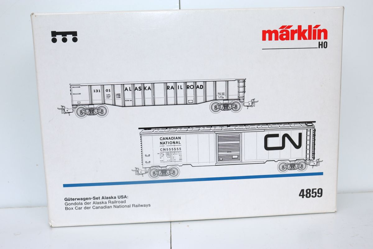 Märklin 4859, Güterwagen-Set Alaska USA, bestehend aus Gondola der Alaska Railroad und Box Car der Canadian National Railways