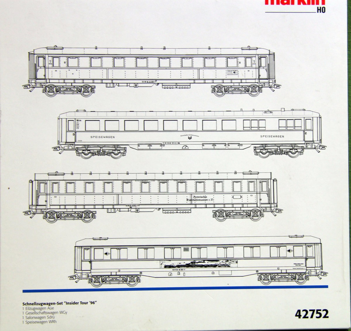 Märklin 42752, Schnellzugwagen-Set Insider, Tour 96, 4 Wagen ...
